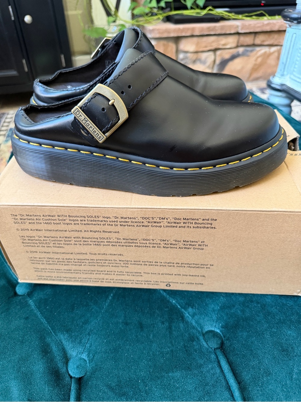 Dr Martens Archive Black Leather Platform Mules - Picture 4 of 11